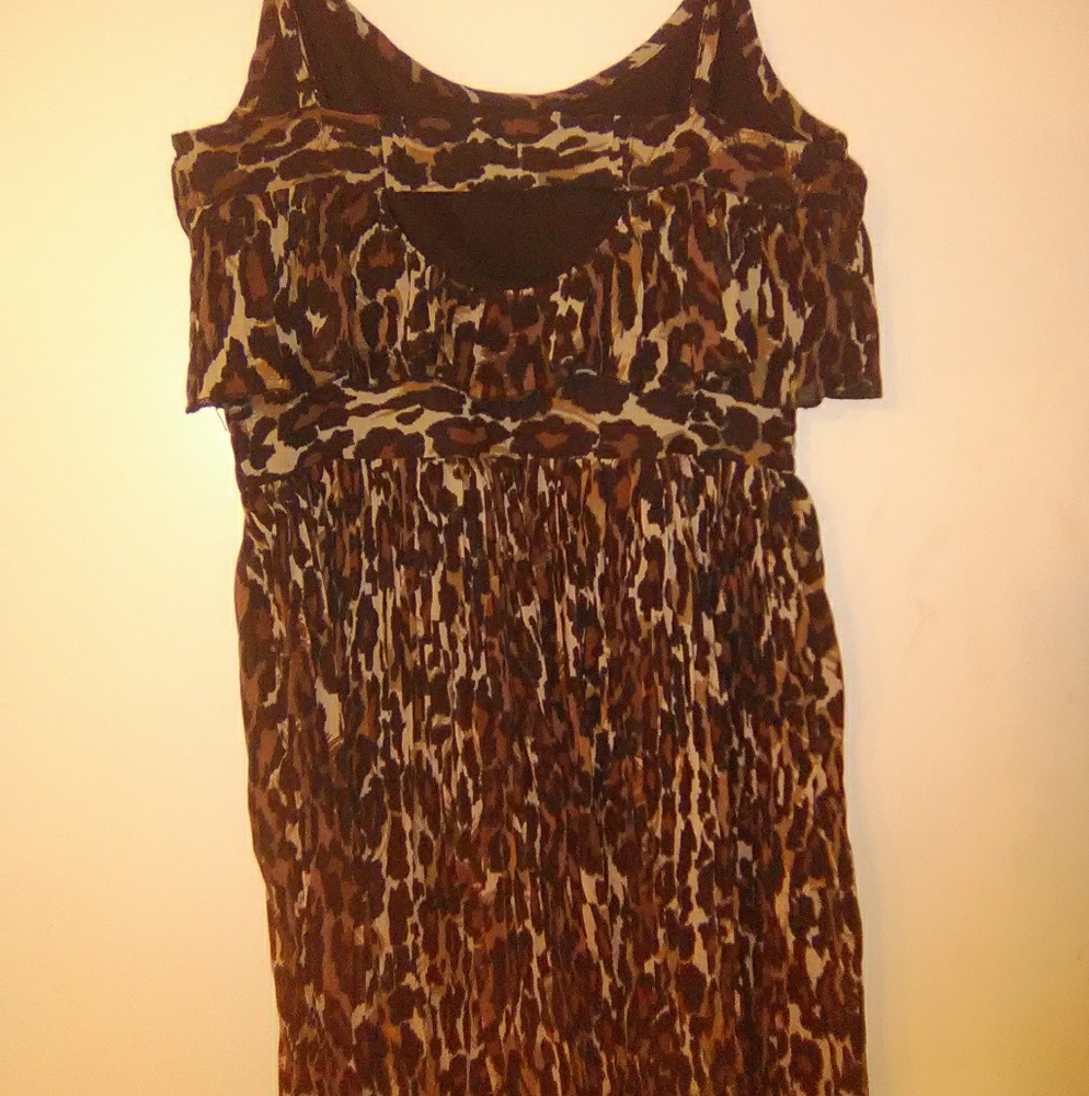 Guess black/brown pleated leopard mini dress - Picture 5 of 5
